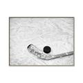 Picture of Ice Hockey stick and puck _GroupedProduct_Rectangle_Landscape_Mini_ _GroupedProduct_Rectangle_Landscape_Canvas_Framed_
