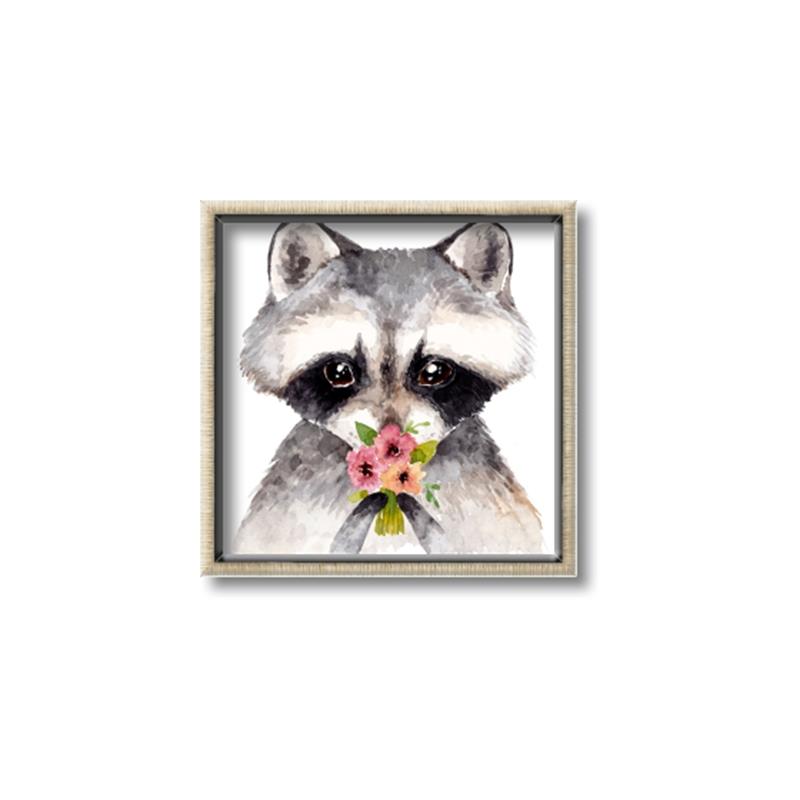 Picture of Garden Raccoon _GroupedProduct_Square_Mini_ _GroupedProduct_Square_Canvas_Framed_