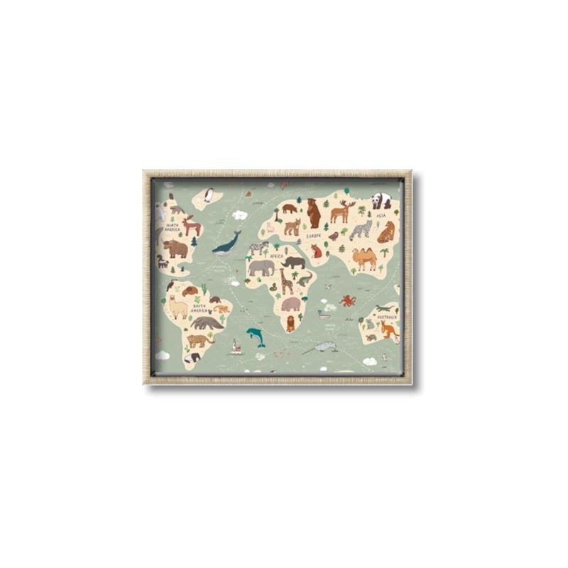 Picture of Animal Map _GroupedProduct_Rectangle_Landscape_Canvas_Framed_
