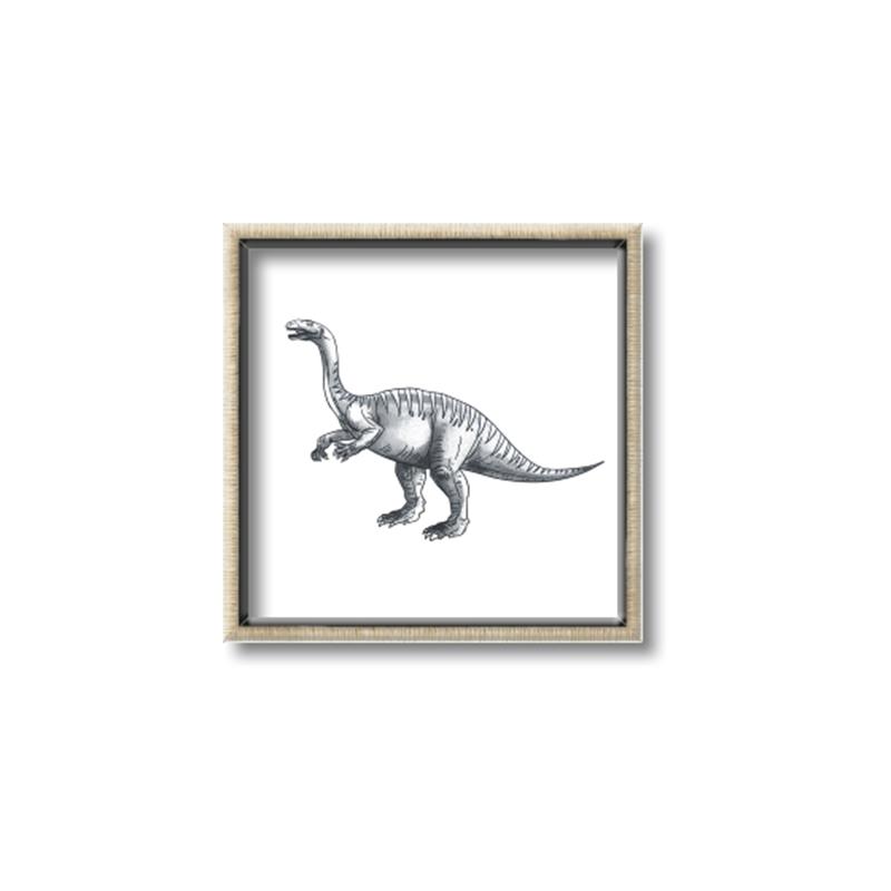 Picture of Gray Dino I  _GroupedProduct_Square_Mini_ _GroupedProduct_Square_Canvas_Framed_