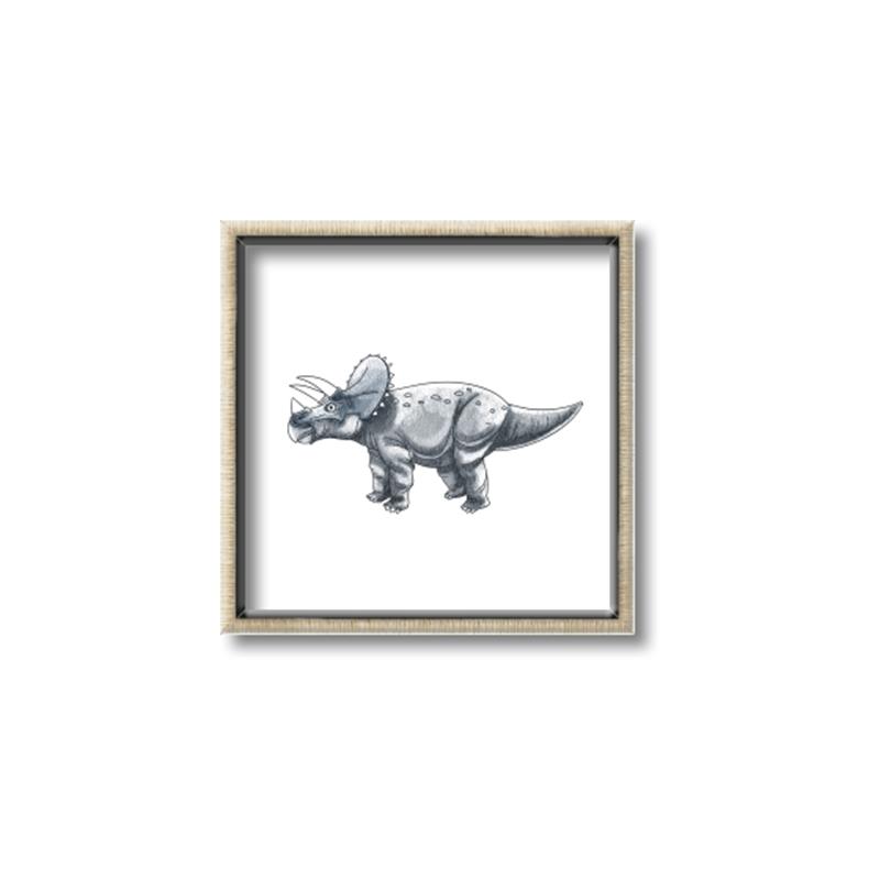Picture of Gray Dino III _GroupedProduct_Square_Mini_ _GroupedProduct_Square_Canvas_Framed_