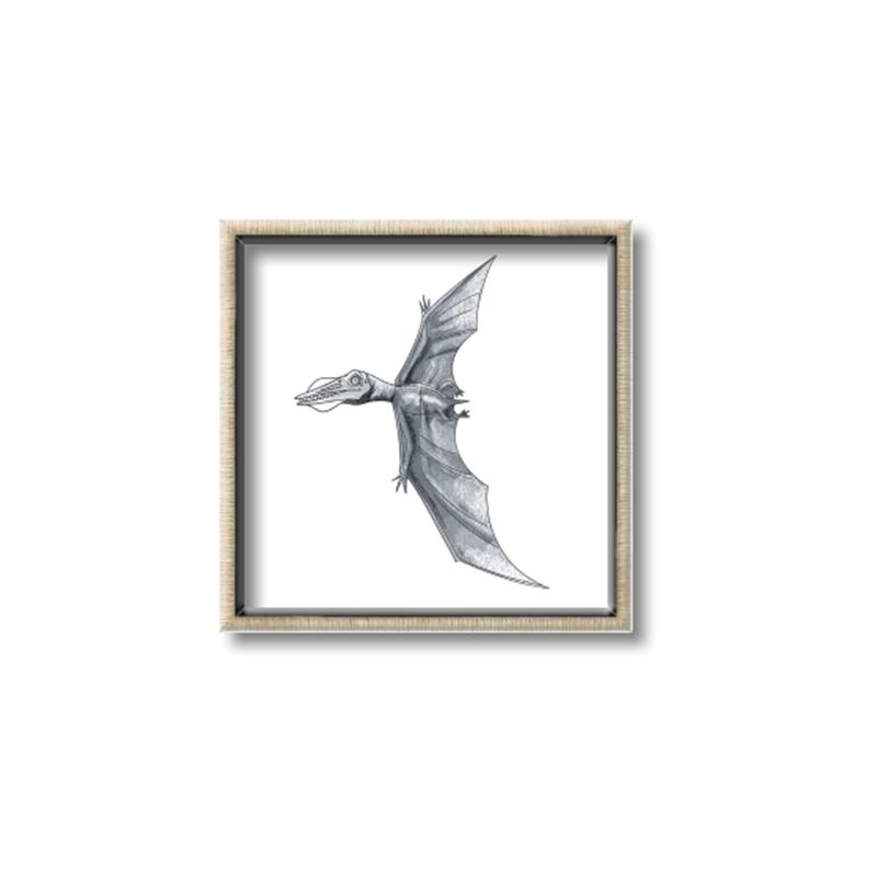 Picture of Gray Dino IX _GroupedProduct_Square_Mini_ _GroupedProduct_Square_Canvas_Framed_