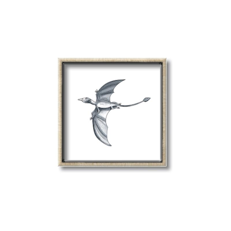Picture of Gray Dino XI _GroupedProduct_Square_Mini_ _GroupedProduct_Square_Canvas_Framed_