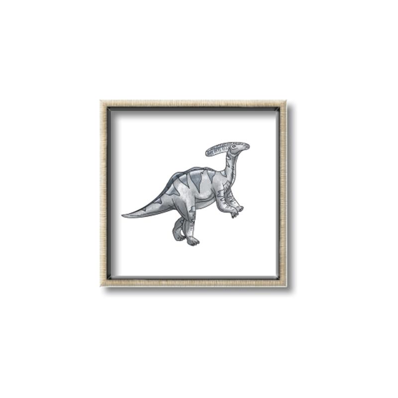 Picture of Gray Dino XII _GroupedProduct_Square_Mini_ _GroupedProduct_Square_Canvas_Framed_