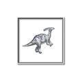 Picture of Gray Dino XII _GroupedProduct_Square_Mini_ _GroupedProduct_Square_Canvas_Framed_