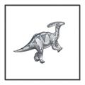 Picture of Gray Dino XII _GroupedProduct_Square_Mini_ _GroupedProduct_Square_Canvas_Framed_