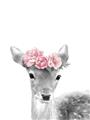 Picture of Flower Crown Deer _GroupedProduct_Rectangle_Portrait_Mini_ _GroupedProduct_Rectangle_Portrait_Unframed_Print_Only_