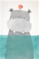 Picture of Water Hippo _GroupedProduct_Rectangle_Portrait_Mini_ _GroupedProduct_Rectangle_Portrait_Unframed_Print_Only_