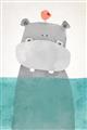 Picture of Water Hippo _GroupedProduct_Rectangle_Portrait_Mini_ _GroupedProduct_Rectangle_Portrait_Unframed_Print_Only_