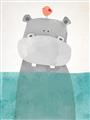 Picture of Water Hippo _GroupedProduct_Rectangle_Portrait_Mini_ _GroupedProduct_Rectangle_Portrait_Unframed_Print_Only_