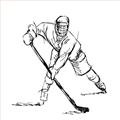 Picture of Hockey Sketch  _GroupedProduct_Square_Mini_ _GroupedProduct_Square_Unframed_Print_Only_