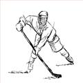 Picture of Hockey Sketch  _GroupedProduct_Square_Mini_ _GroupedProduct_Square_Unframed_Print_Only_