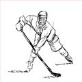 Picture of Hockey Sketch  _GroupedProduct_Square_Mini_ _GroupedProduct_Square_Unframed_Print_Only_