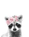 Picture of Flower Crown Raccoon _GroupedProduct_Rectangle_Portrait_Mini_ _GroupedProduct_Rectangle_Portrait_Unframed_Print_Only_