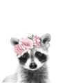 Picture of Flower Crown Raccoon _GroupedProduct_Rectangle_Portrait_Mini_ _GroupedProduct_Rectangle_Portrait_Unframed_Print_Only_