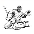 Picture of Goalie Sketch  _GroupedProduct_Square_Mini_ _GroupedProduct_Square_Unframed_Print_Only_