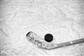 Picture of Ice Hockey stick and puck _GroupedProduct_Rectangle_Landscape_Mini_ _GroupedProduct_Rectangle_Landscape_Unframed_Print_Only_