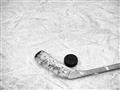Picture of Ice Hockey stick and puck _GroupedProduct_Rectangle_Landscape_Mini_ _GroupedProduct_Rectangle_Landscape_Unframed_Print_Only_