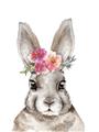Picture of Floral Top Bunny _GroupedProduct_Rectangle_Portrait_Mini_ _GroupedProduct_Rectangle_Portrait_Unframed_Print_Only_
