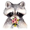 Picture of Garden Raccoon _GroupedProduct_Square_Mini_ _GroupedProduct_Square_Unframed_Print_Only_