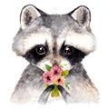 Picture of Garden Raccoon _GroupedProduct_Square_Mini_ _GroupedProduct_Square_Unframed_Print_Only_