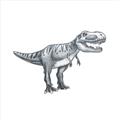Picture of Gray Dino IV _GroupedProduct_Square_Mini_ _GroupedProduct_Square_Unframed_Print_Only_