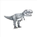 Picture of Gray Dino IV _GroupedProduct_Square_Mini_ _GroupedProduct_Square_Unframed_Print_Only_