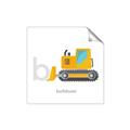 Picture of Bulldozer _GroupedProduct_Square_Mini_ _GroupedProduct_Square_Unframed_Print_Only_