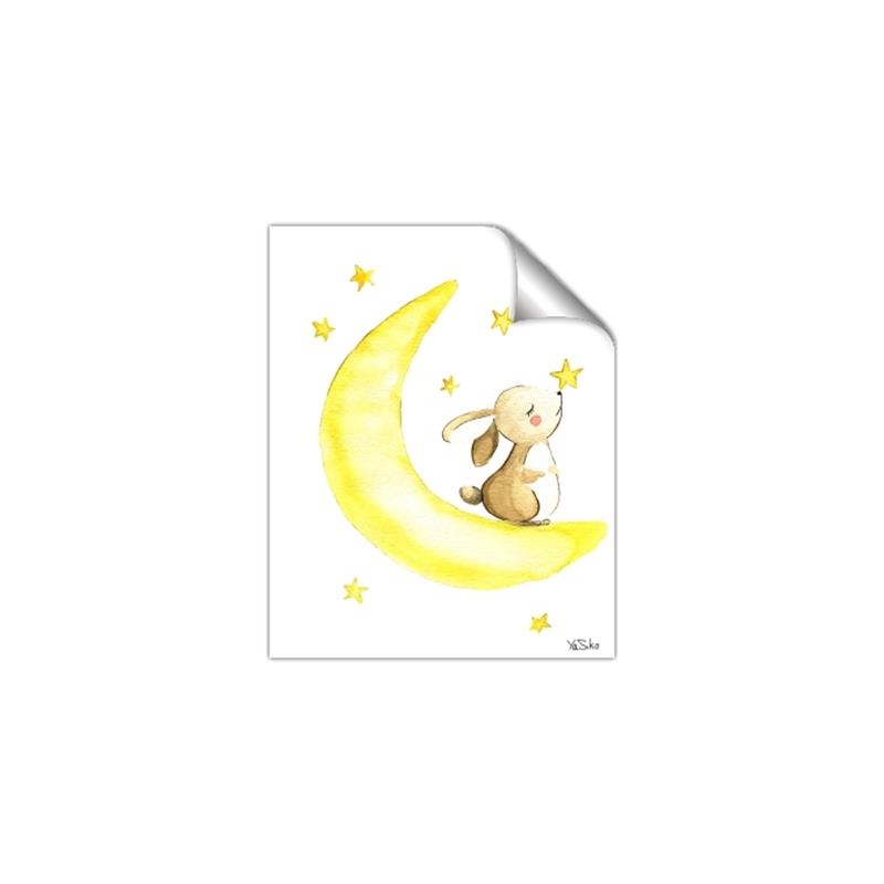 Picture of Little Bunny on the Moon _GroupedProduct_Rectangle_Portrait_Mini_ _GroupedProduct_Rectangle_Portrait_Unframed_Print_Only_