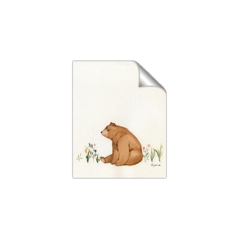 Picture of Flower Garden Bear _GroupedProduct_Rectangle_Portrait_Mini_ _GroupedProduct_Rectangle_Portrait_Unframed_Print_Only_