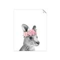 Picture of Kangaroo with floral _GroupedProduct_Rectangle_Portrait_Mini_ _GroupedProduct_Rectangle_Portrait_Unframed_Print_Only_