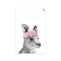 Picture of Kangaroo with floral _GroupedProduct_Rectangle_Portrait_Mini_ _GroupedProduct_Rectangle_Portrait_Unframed_Print_Only_
