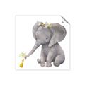 Picture of Baby Elephant with Duck  _GroupedProduct_Square_Mini_ _GroupedProduct_Square_Unframed_Print_Only_