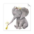 Picture of Baby Elephant with Duck  _GroupedProduct_Square_Mini_ _GroupedProduct_Square_Unframed_Print_Only_