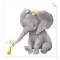 Picture of Baby Elephant with Duck  _GroupedProduct_Square_Mini_ _GroupedProduct_Square_Unframed_Print_Only_