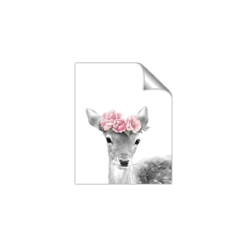 Picture of Flower Crown Deer _GroupedProduct_Rectangle_Portrait_Mini_ _GroupedProduct_Rectangle_Portrait_Unframed_Print_Only_