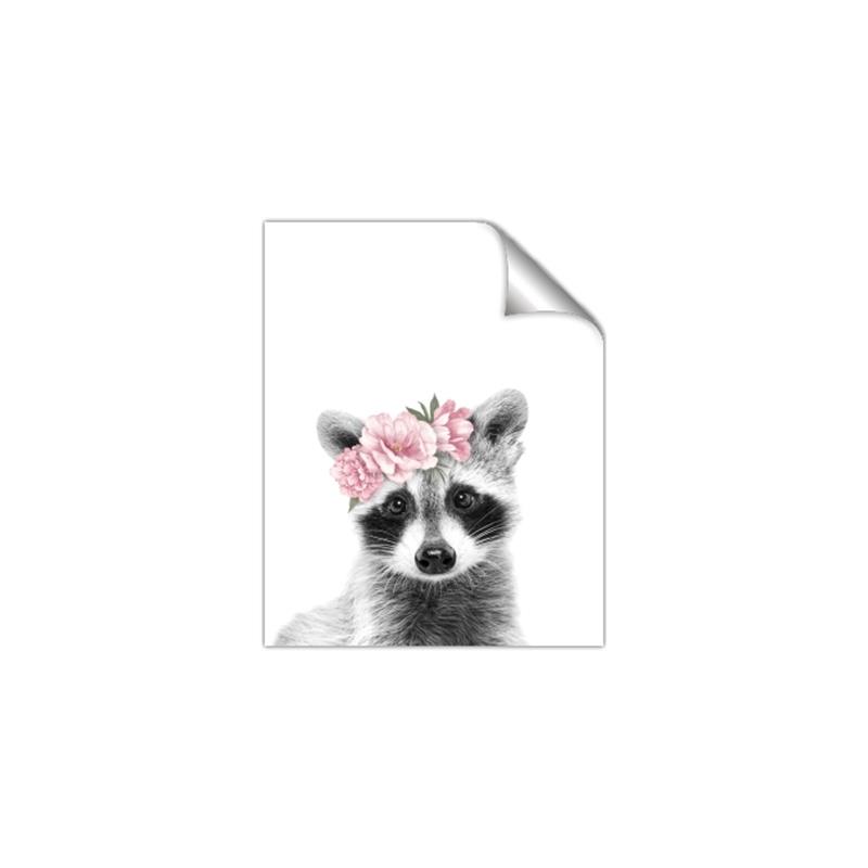 Picture of Flower Crown Raccoon _GroupedProduct_Rectangle_Portrait_Mini_ _GroupedProduct_Rectangle_Portrait_Unframed_Print_Only_