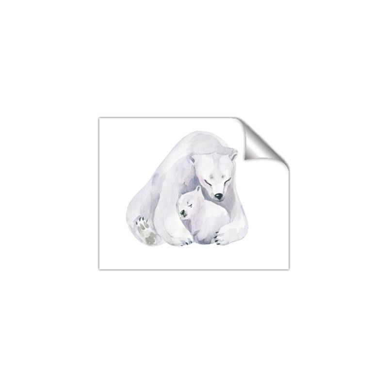 Picture of Polar Bear Mom and Baby _GroupedProduct_Rectangle_Landscape_Mini_ _GroupedProduct_Rectangle_Landscape_Unframed_Print_Only_