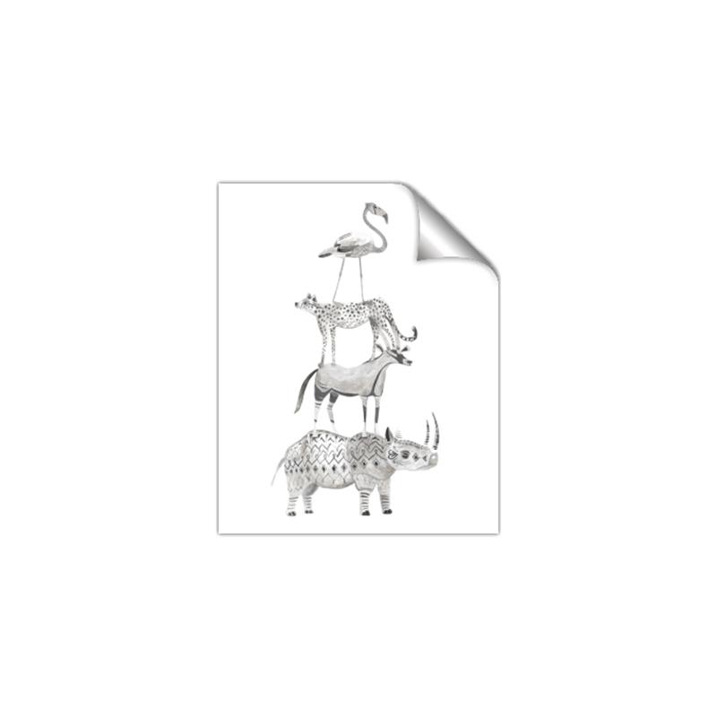 Picture of Stacked Animals I   _GroupedProduct_Rectangle_Portrait_Mini_ _GroupedProduct_Rectangle_Portrait_Unframed_Print_Only_