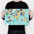 Picture of Animal World Map II _GroupedProduct_Rectangle_Landscape_Canvas_