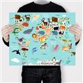 Picture of Animal World Map II _GroupedProduct_Rectangle_Landscape_Canvas_