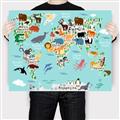 Picture of Animal World Map II _GroupedProduct_Rectangle_Landscape_Canvas_