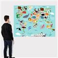 Picture of Animal World Map II _GroupedProduct_Rectangle_Landscape_Canvas_