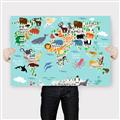 Picture of Animal World Map II _GroupedProduct_Rectangle_Landscape_Canvas_