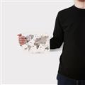 Picture of Gray Animal Map  _GroupedProduct_Rectangle_Landscape_Canvas_