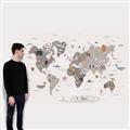 Picture of Gray Animal Map  _GroupedProduct_Rectangle_Landscape_Canvas_