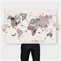 Picture of Gray Animal Map  _GroupedProduct_Rectangle_Landscape_Canvas_