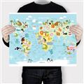 Picture of Googly Eyed Animal Map   _GroupedProduct_Rectangle_Landscape_Canvas_