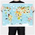 Picture of Googly Eyed Animal Map   _GroupedProduct_Rectangle_Landscape_Canvas_