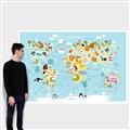 Picture of Googly Eyed Animal Map   _GroupedProduct_Rectangle_Landscape_Canvas_
